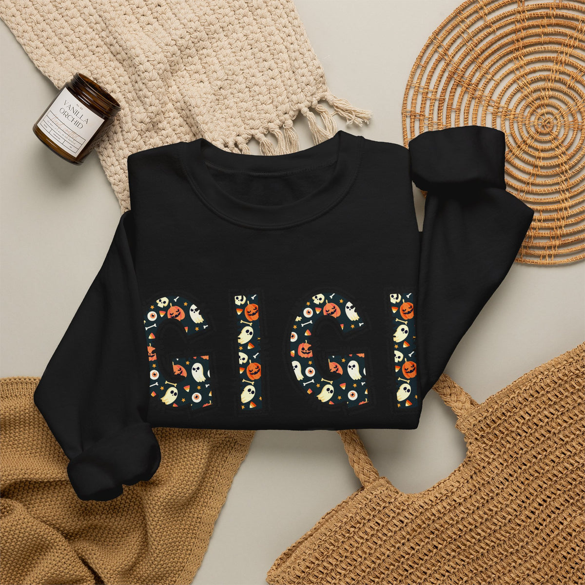 GIGI Pumpkin Skull Halloween Sweatshirt | Grandma Grandmother Mamaw Autumn Crew Sweater