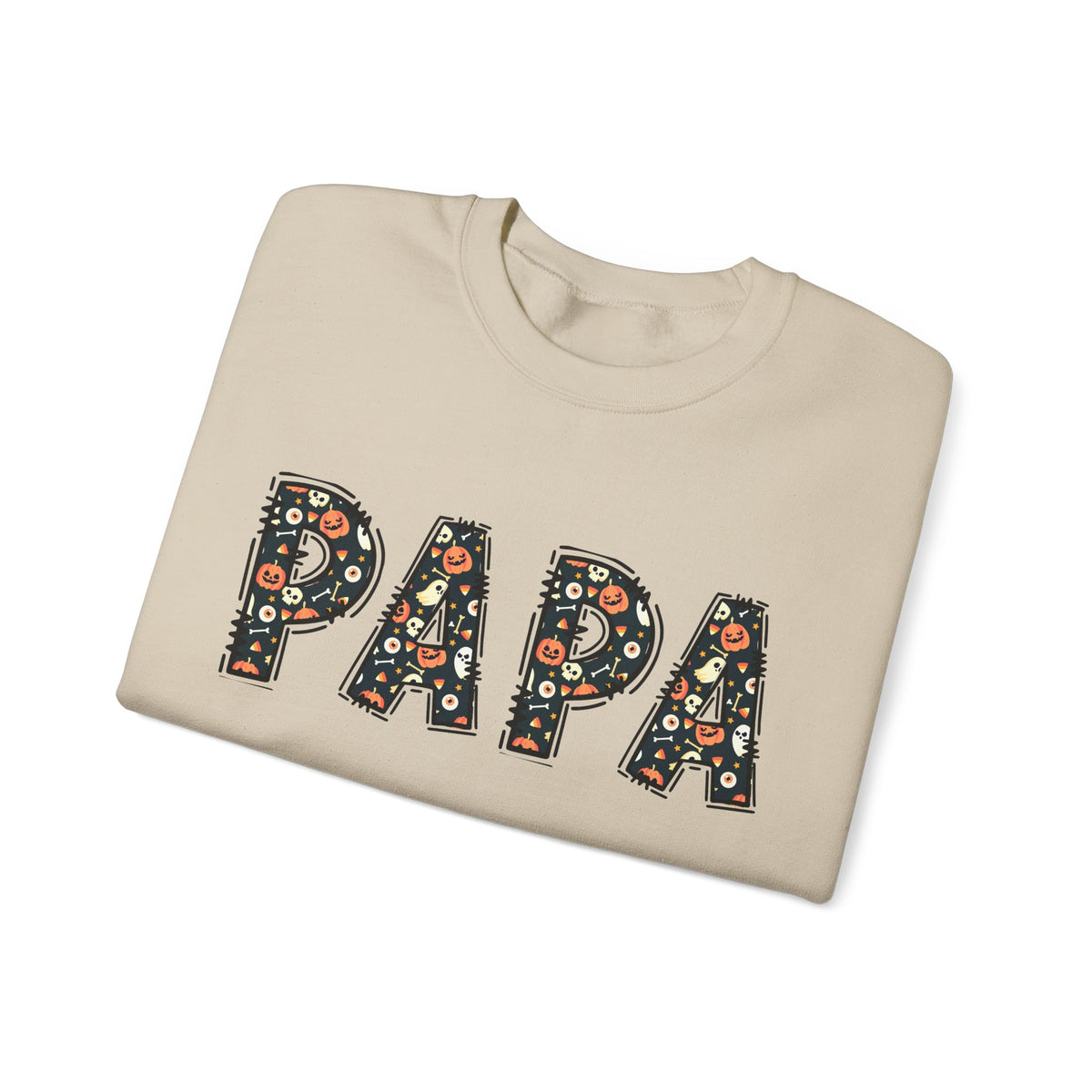 Papa Pumpkin Skull Halloween Sweatshirt | Dad Father Grandpa Grandfather Autumn Crew Halloween Sweater