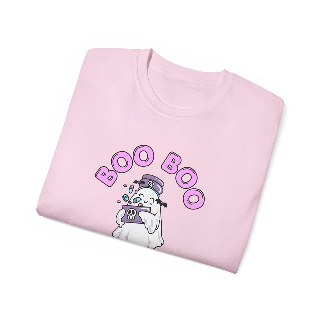 Boo Boo Crew Tee — Cute Nurse RN PRN DR Ghost Nursing Pharmacy Tech Halloween T‑Shirt