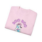 Boo Boo Crew Tee — Cute Phlebotomist Nurse RN PRN DR Ghost Nursing Pharmacy Tech Halloween T‑Shirt