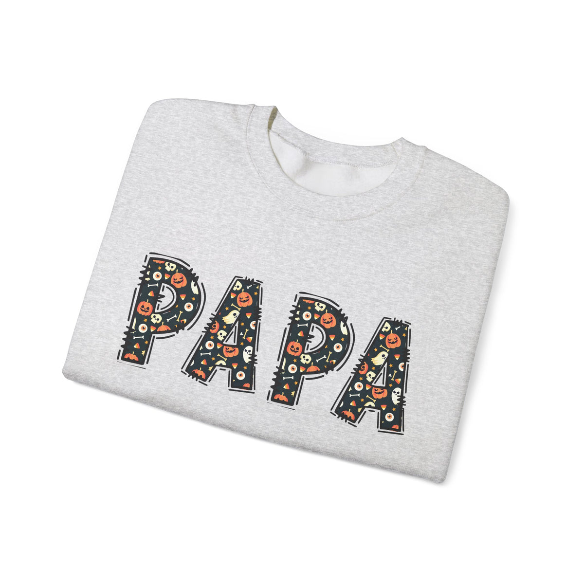 Papa Pumpkin Skull Halloween Sweatshirt | Dad Father Grandpa Grandfather Autumn Crew Halloween Sweater