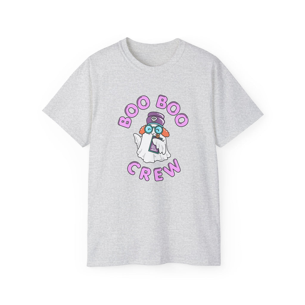 Boo Boo Crew Tee — Cute Ginger Redhead Nurse RN PRN DR Triage Ghosts Nursing Pharmacy Halloween T‑Shirt
