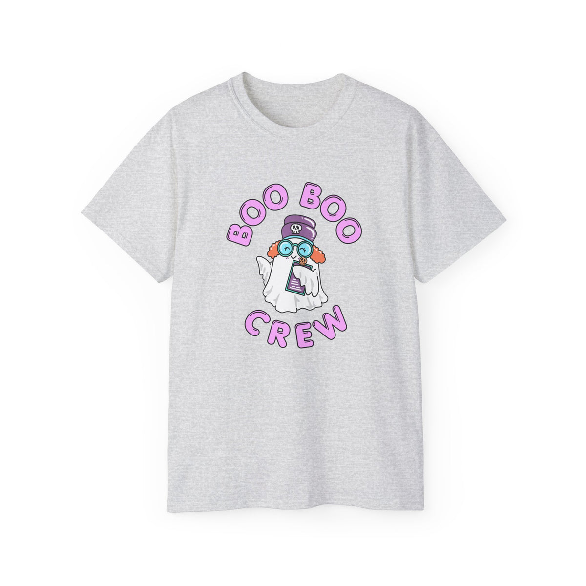 Boo Boo Crew Tee — Cute Ginger Redhead Nurse RN PRN DR Triage Ghosts Nursing Pharmacy Halloween T‑Shirt