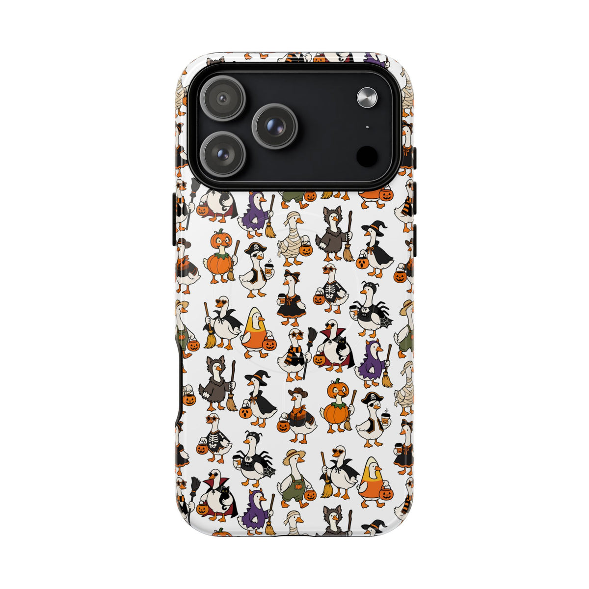Cute Halloween Ducks phone case White| Tough Magnetic Case