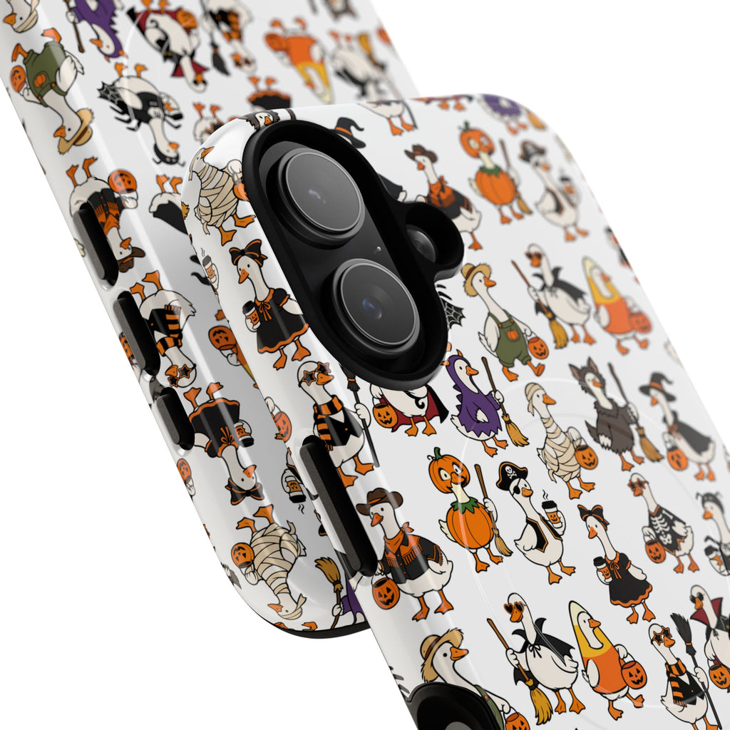 Cute Halloween Ducks phone case White| Tough Magnetic Case