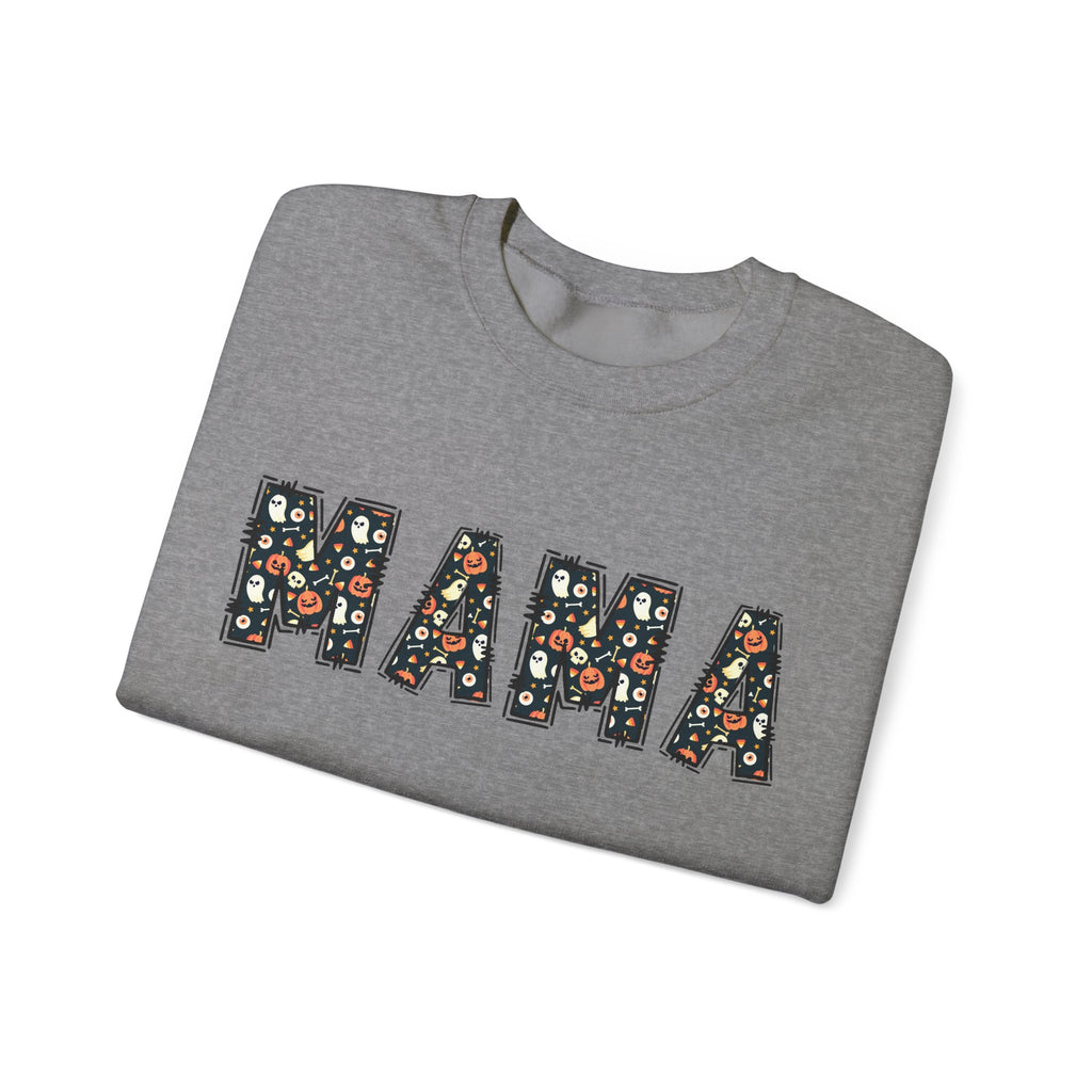 Halloween MAMA sweatshirt | Pumpkin ghost skull lettering crewneck