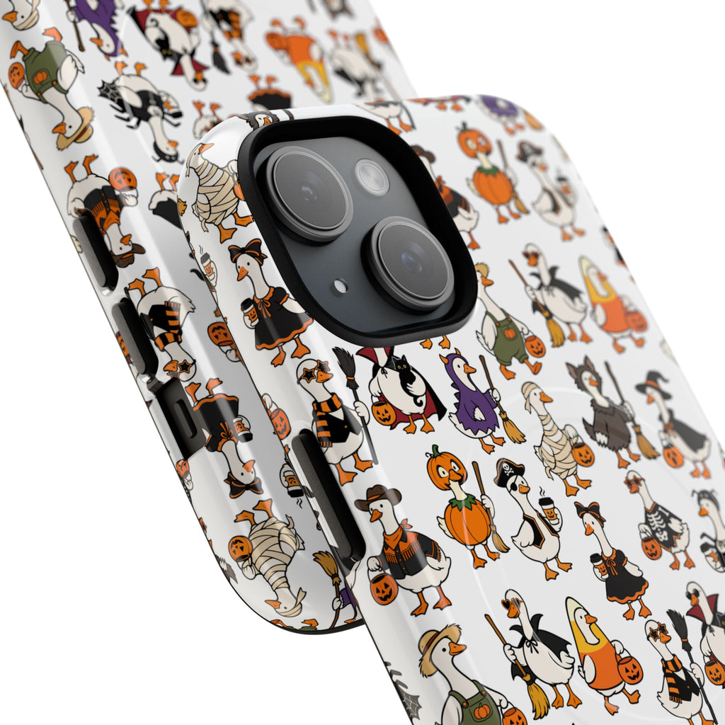 Cute Halloween Ducks phone case White| Tough Magnetic Case