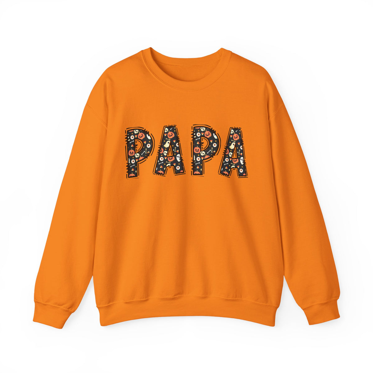 Papa Pumpkin Skull Halloween Sweatshirt | Dad Father Grandpa Grandfather Autumn Crew Halloween Sweater