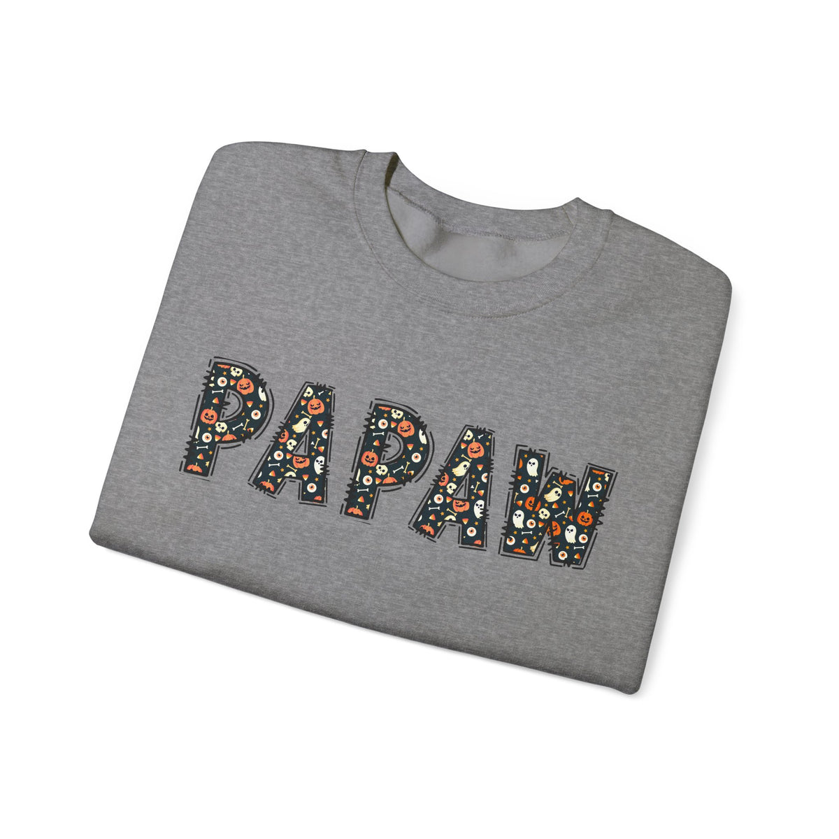 Papaw Pumpkin Skull Halloween Sweatshirt | Grandpa Autumn Crew Halloween Sweater