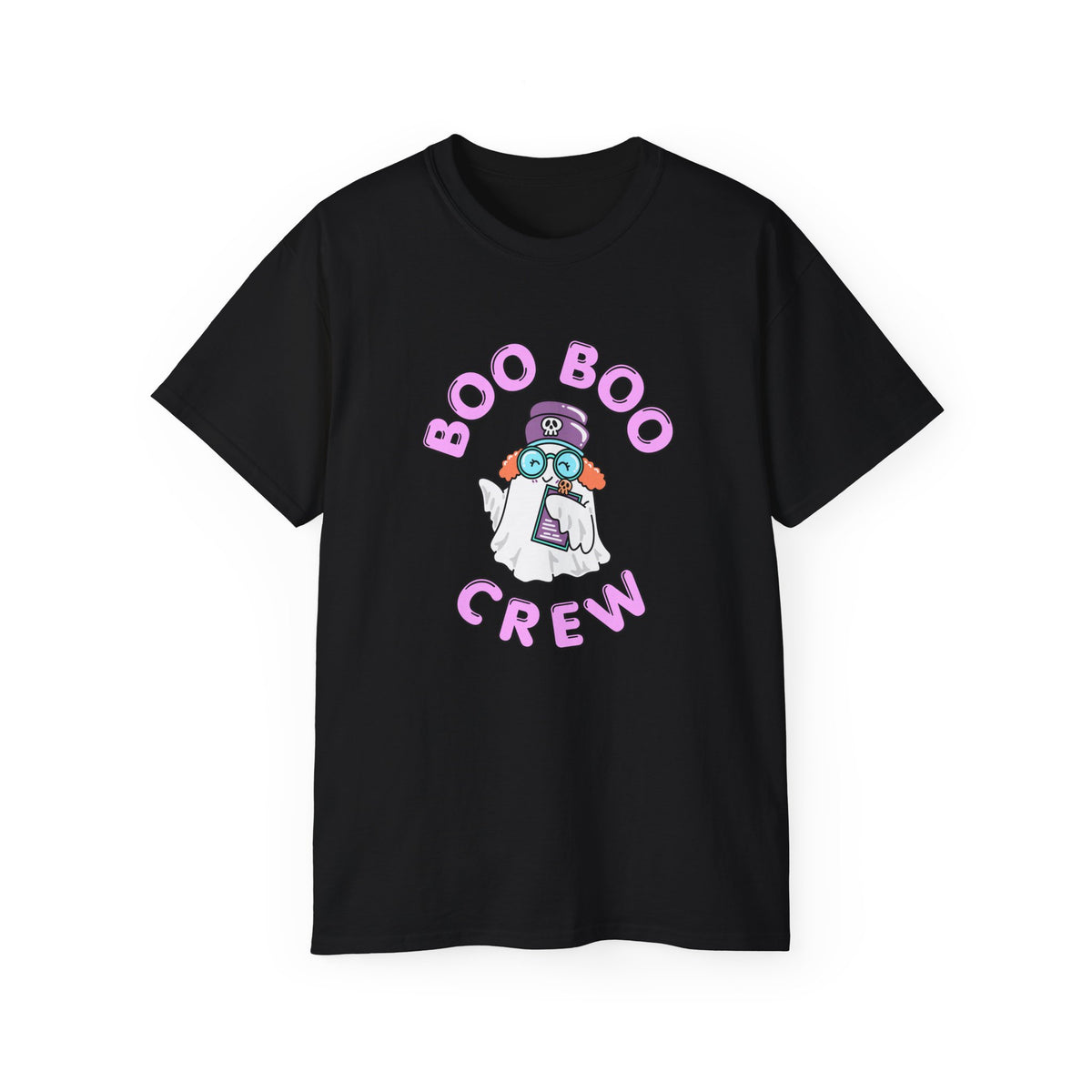 Boo Boo Crew Tee — Cute Ginger Redhead Nurse RN PRN DR Triage Ghosts Nursing Pharmacy Halloween T‑Shirt