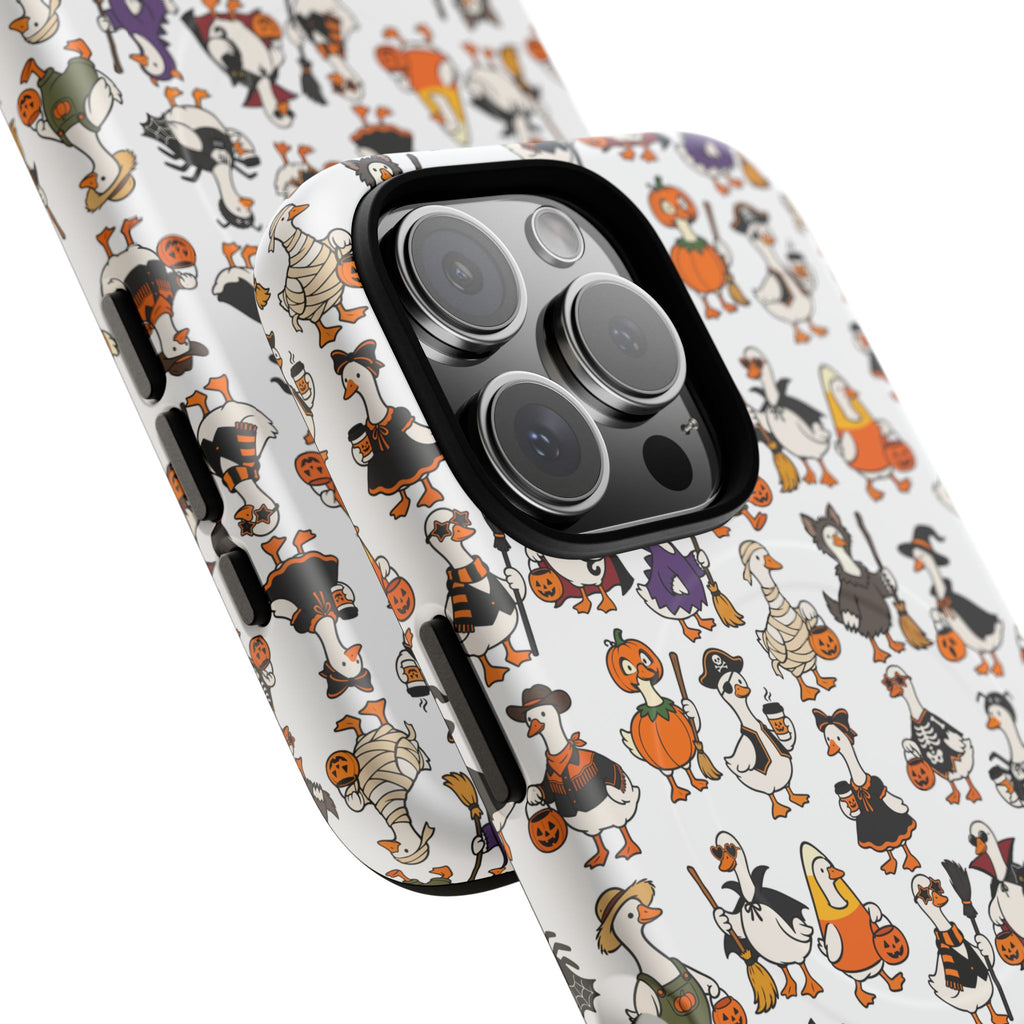 Cute Halloween Ducks phone case White| Tough Magnetic Case