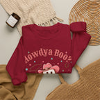 Crewneck Sweatshirt — “Howdya Boo?” Cute Western Cowboy Cowgirl Ghost Halloween Pullover