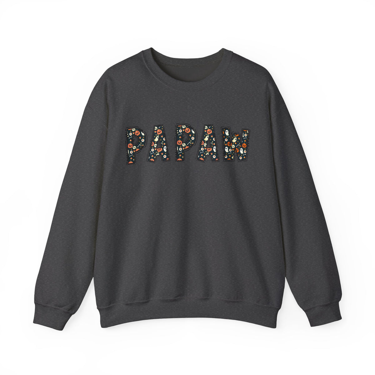 Papaw Pumpkin Skull Halloween Sweatshirt | Grandpa Autumn Crew Halloween Sweater