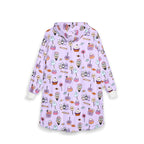 Cute Halloween Candy Pattern Hooded Blanket | Ghosts, Cupcakes, Lollipops