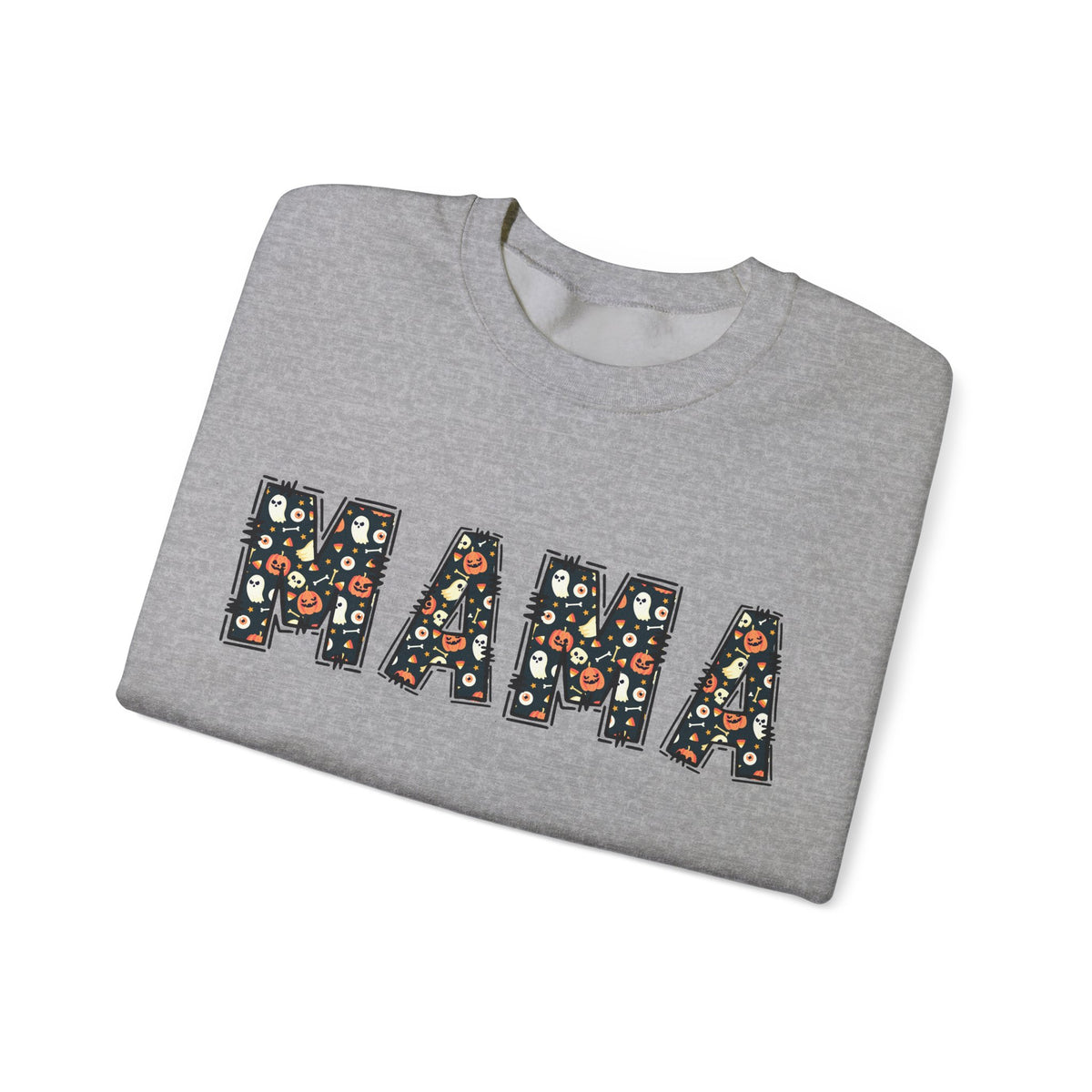 Halloween MAMA sweatshirt | Pumpkin ghost skull lettering crewneck