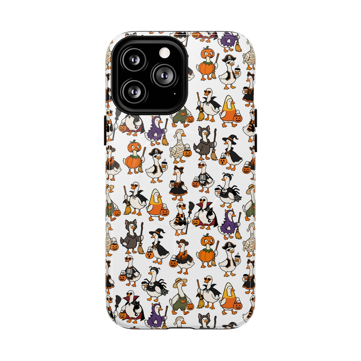 Cute Halloween Ducks phone case White| Tough Magnetic Case