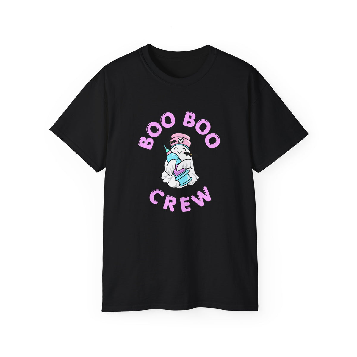 Boo Boo Crew Tee — Cute Phlebotomist Nurse RN PRN DR Ghost Nursing Pharmacy Tech Halloween T‑Shirt