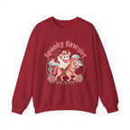 Crewneck Sweatshirt — “Spooky Cowgirl” Cute Western Cowboy Cowgirl Ghost Halloween Pullover