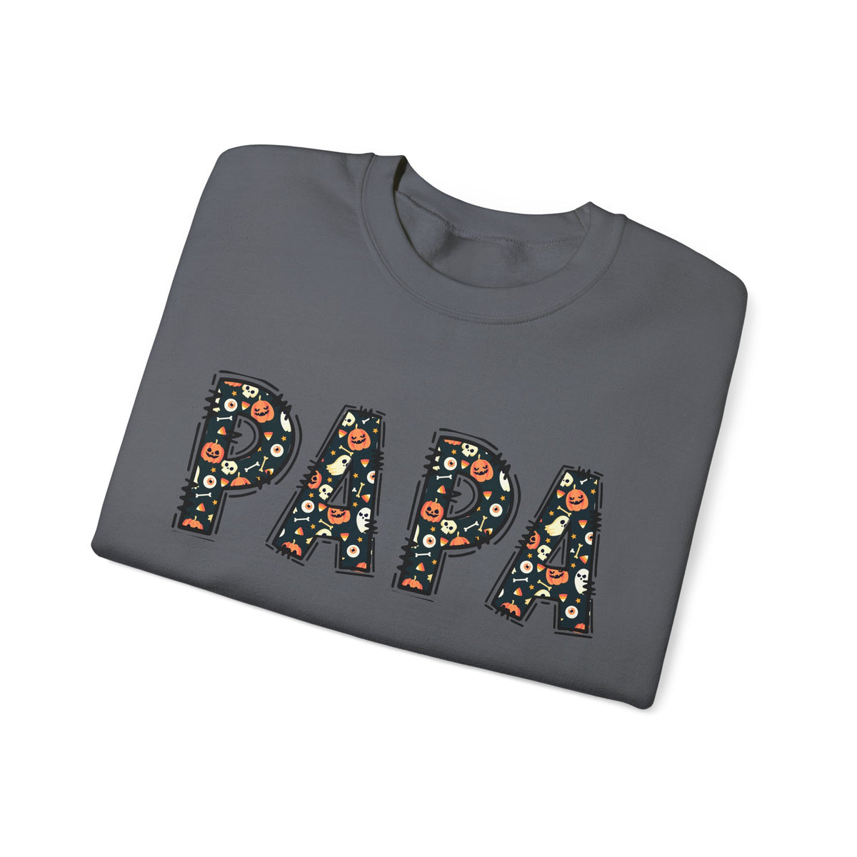 Papa Pumpkin Skull Halloween Sweatshirt | Dad Father Grandpa Grandfather Autumn Crew Halloween Sweater