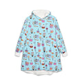 Cute Halloween Candy Pattern Hooded Blanket | Ghosts, Cupcakes, Lollipops, Ice Cream