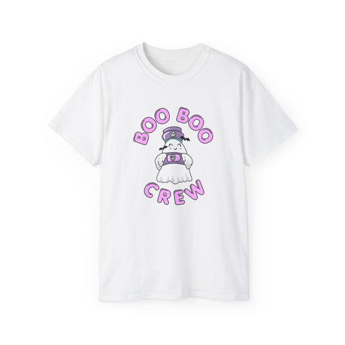 Boo Boo Crew Tee — Cute Nurse RN PRN DR Ghost Nursing Pharmacy Bandaid Halloween T‑Shirt