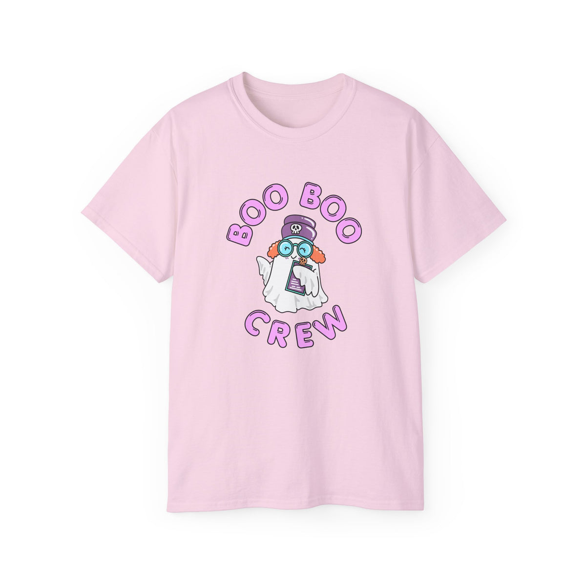 Boo Boo Crew Tee — Cute Ginger Redhead Nurse RN PRN DR Triage Ghosts Nursing Pharmacy Halloween T‑Shirt