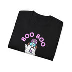 Boo Boo Crew Tee — Cute Brunette Nurse RN PRN DR Triage Ghosts Nursing Pharmacy Halloween T‑Shirt