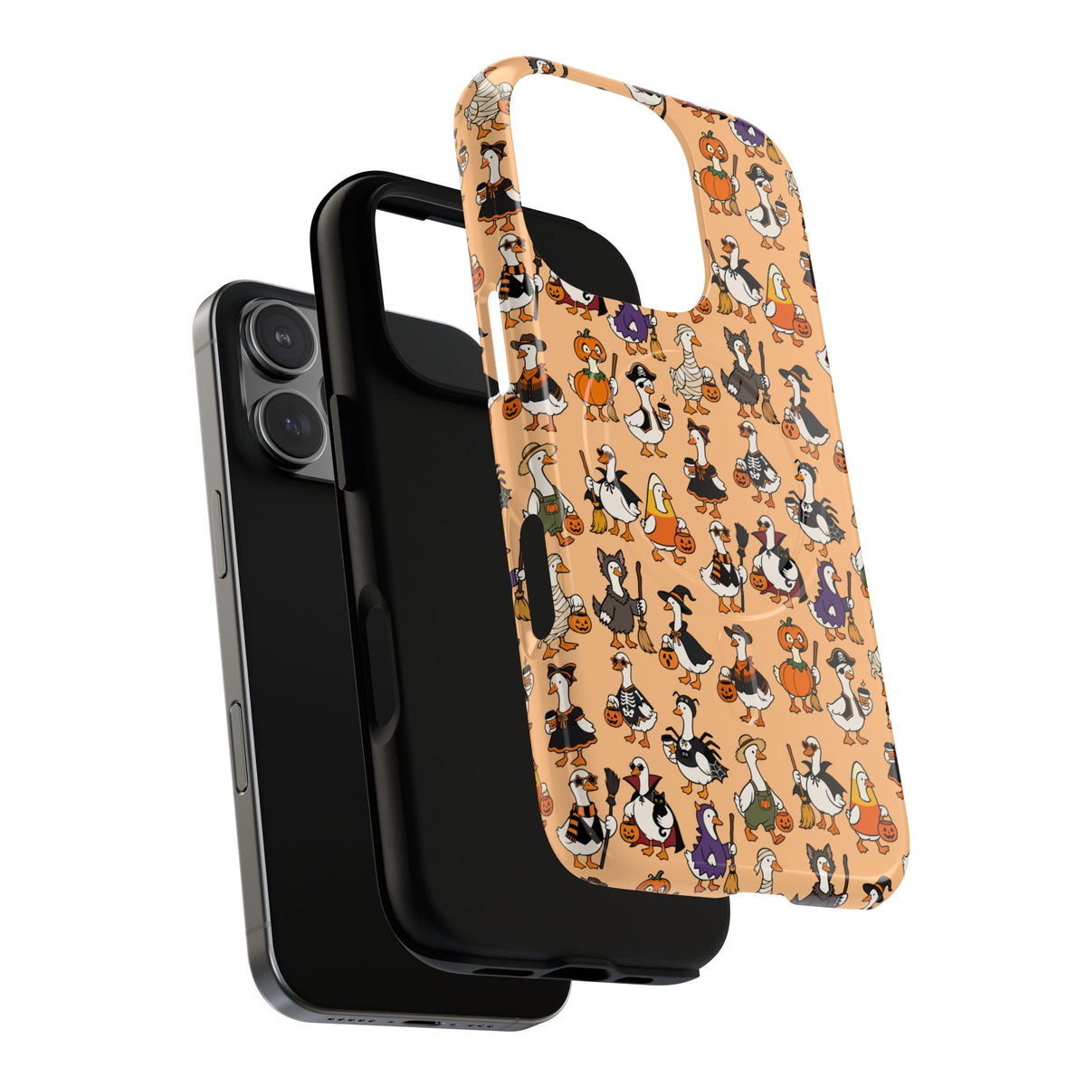Cute Halloween Ducks phone case Orange | Tough Magnetic Case