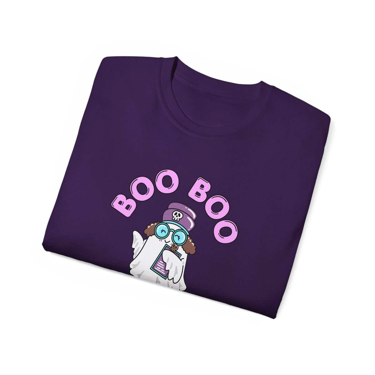 Boo Boo Crew Tee — Cute Brunette Nurse RN PRN DR Triage Ghosts Nursing Pharmacy Halloween T‑Shirt