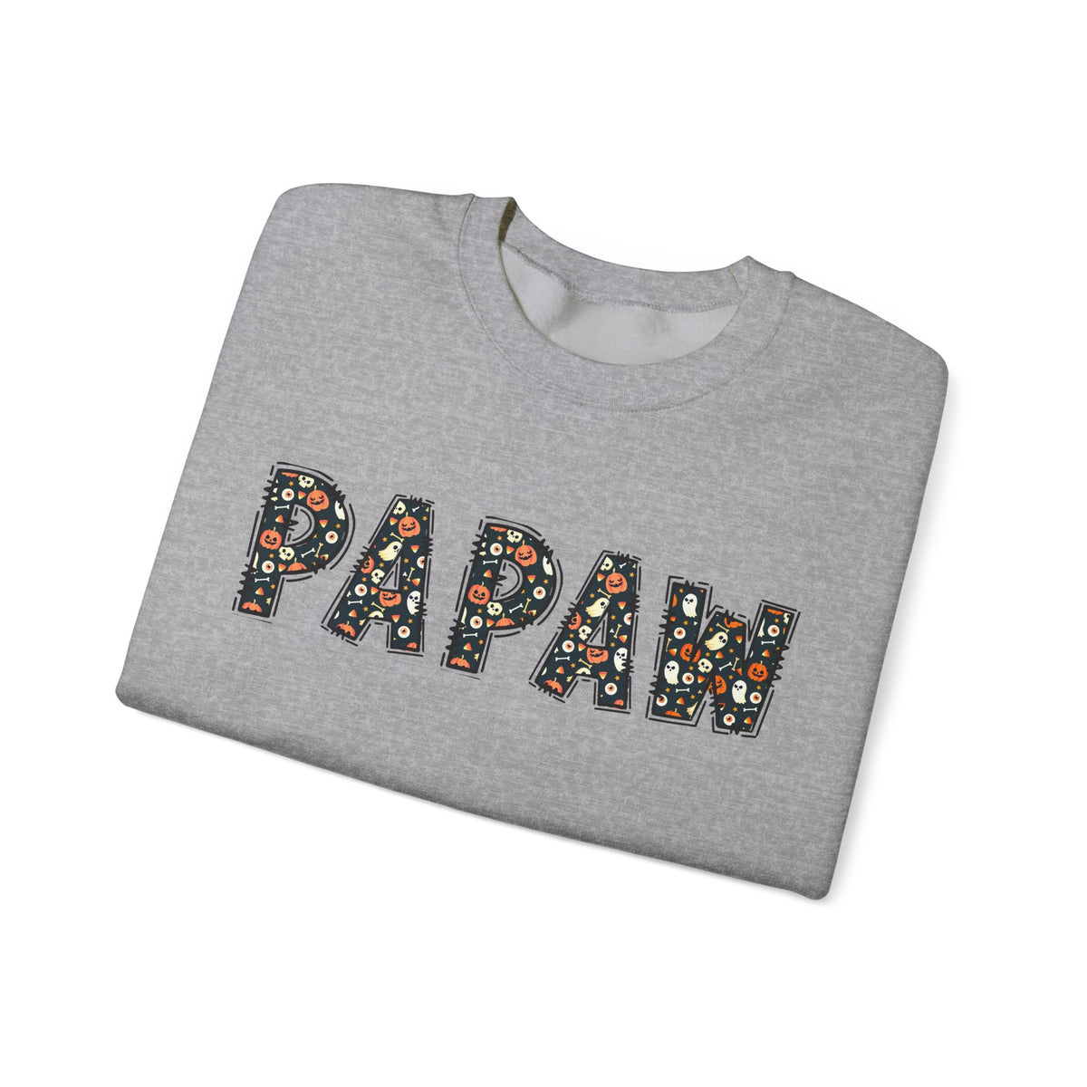 Papaw Pumpkin Skull Halloween Sweatshirt | Grandpa Autumn Crew Halloween Sweater