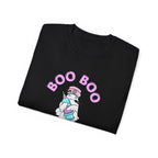 Boo Boo Crew Tee — Cute Phlebotomist Nurse RN PRN DR Ghost Nursing Pharmacy Tech Halloween T‑Shirt