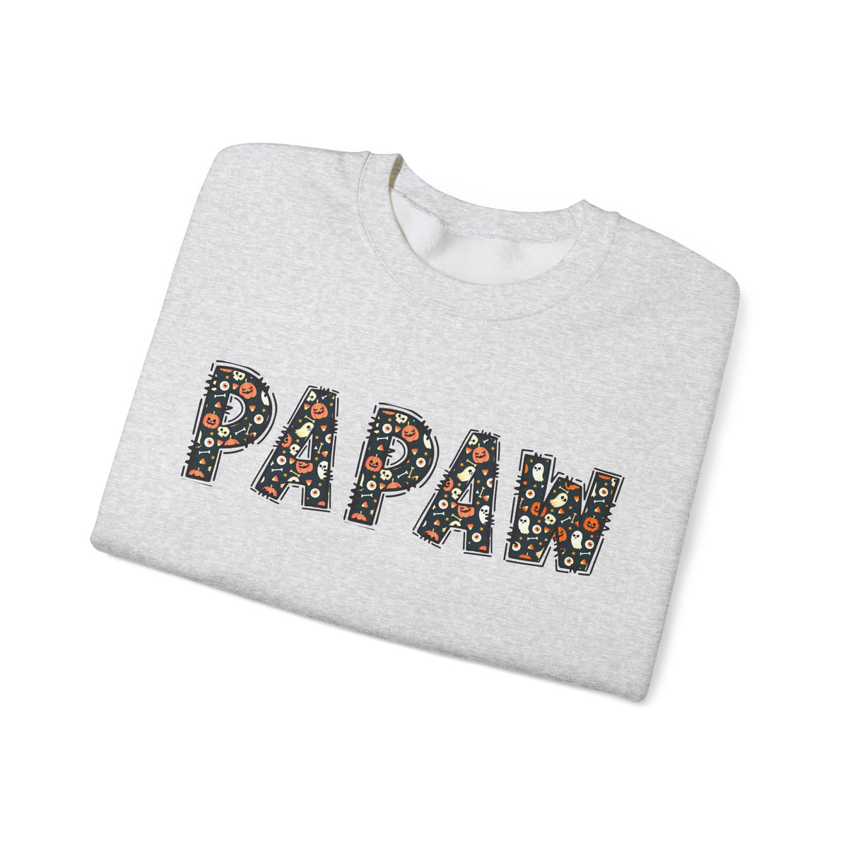Papaw Pumpkin Skull Halloween Sweatshirt | Grandpa Autumn Crew Halloween Sweater