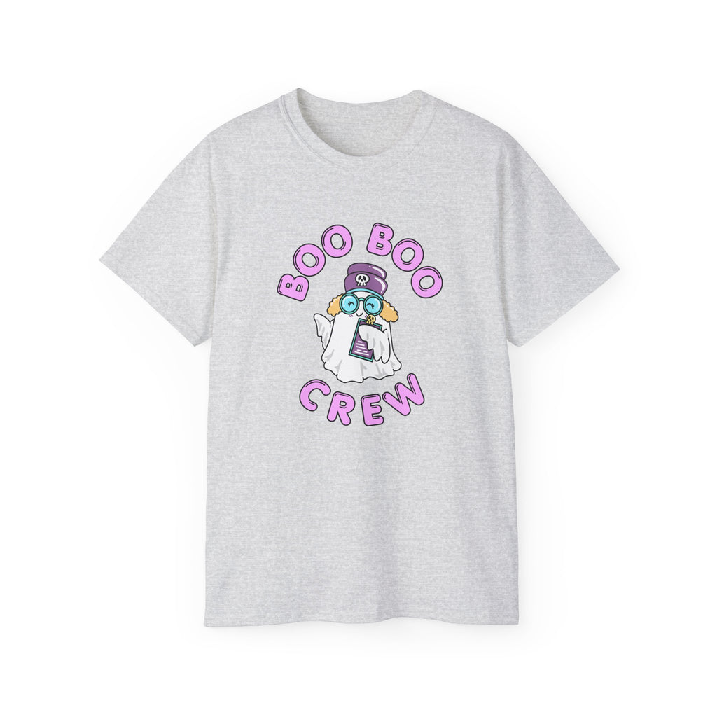 Boo Boo Crew Tee — Cute Blonde Nurse RN PRN DR Triage Ghosts Nursing Pharmacy Halloween T‑Shirt