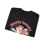Crewneck Sweatshirt — “Spooky Cowgirl” Cute Western Cowboy Cowgirl Ghost Halloween Pullover