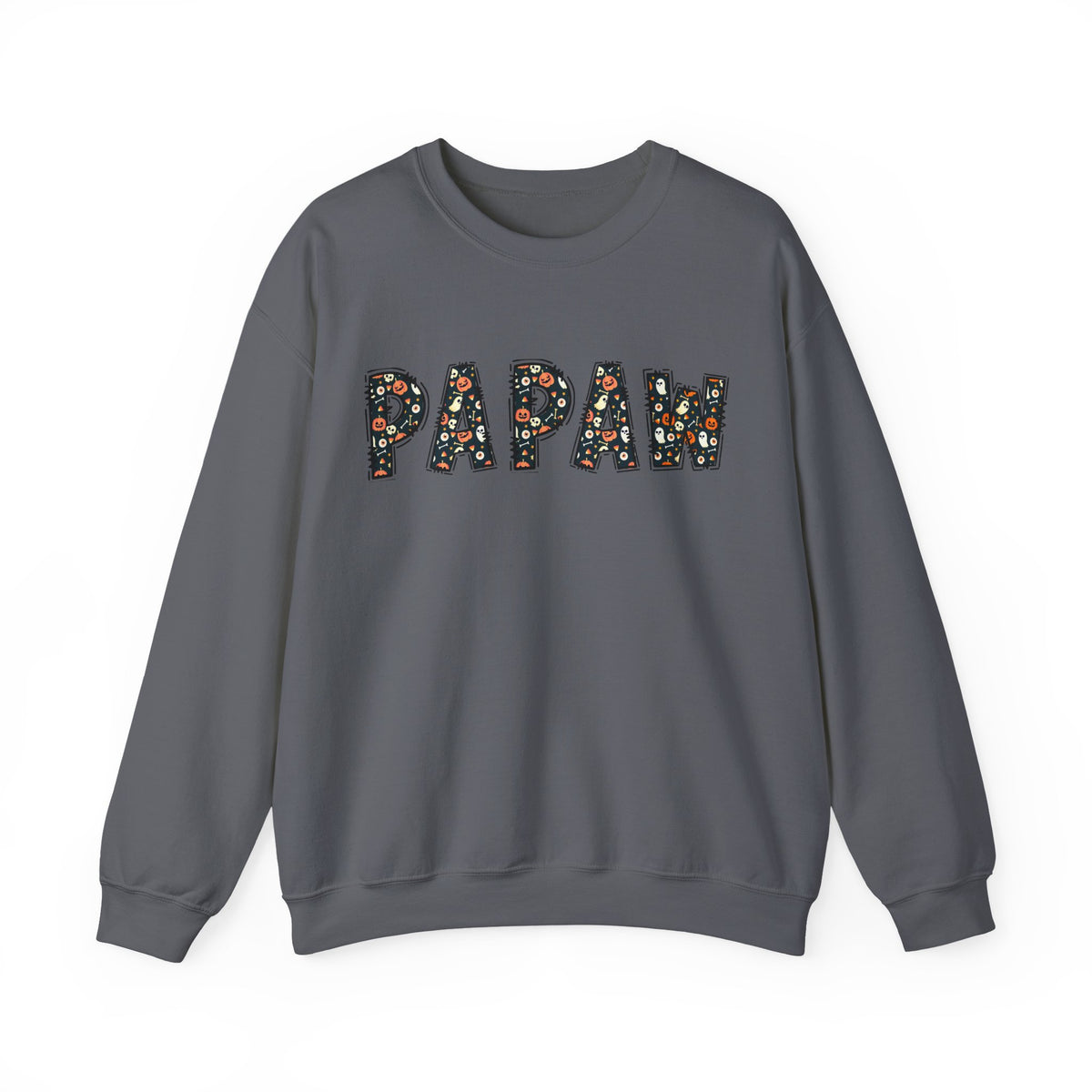 Papaw Pumpkin Skull Halloween Sweatshirt | Grandpa Autumn Crew Halloween Sweater