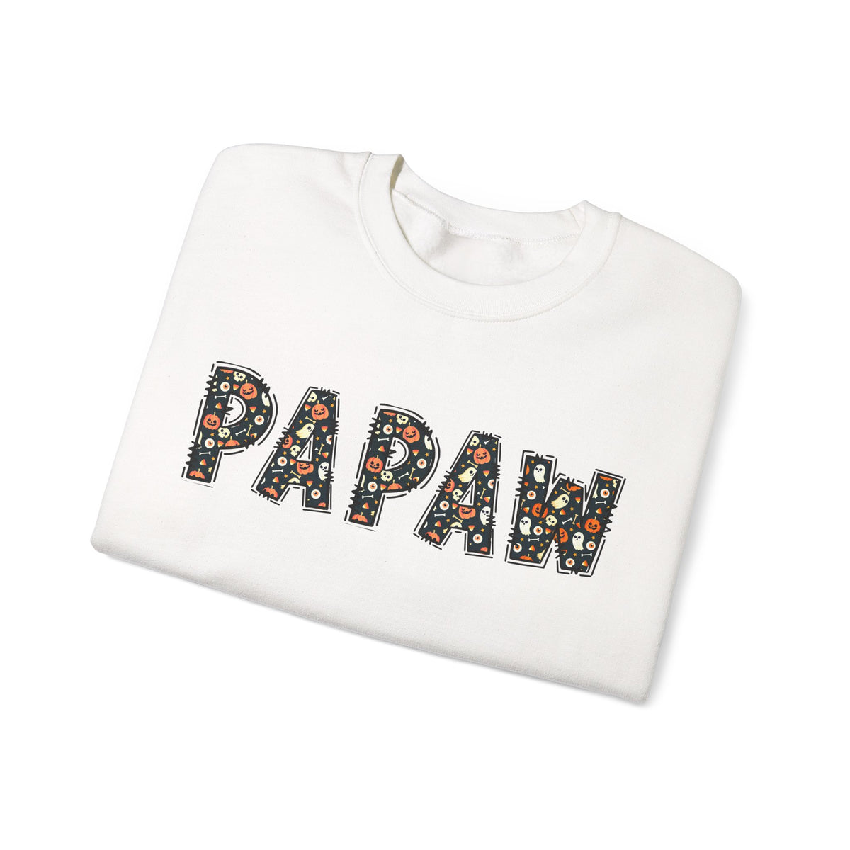 Papaw Pumpkin Skull Halloween Sweatshirt | Grandpa Autumn Crew Halloween Sweater