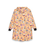 Cute Halloween Candy Pattern Hooded Blanket | Ghosts, Skulls, Lollipops