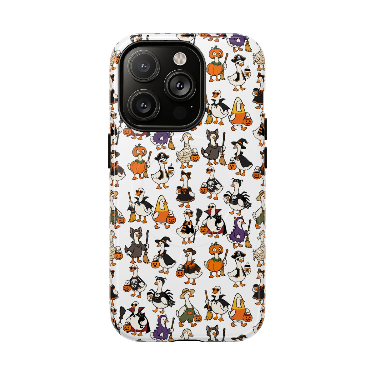 Cute Halloween Ducks phone case White| Tough Magnetic Case