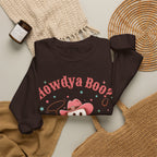 Crewneck Sweatshirt — “Howdya Boo?” Cute Western Cowboy Cowgirl Ghost Halloween Pullover