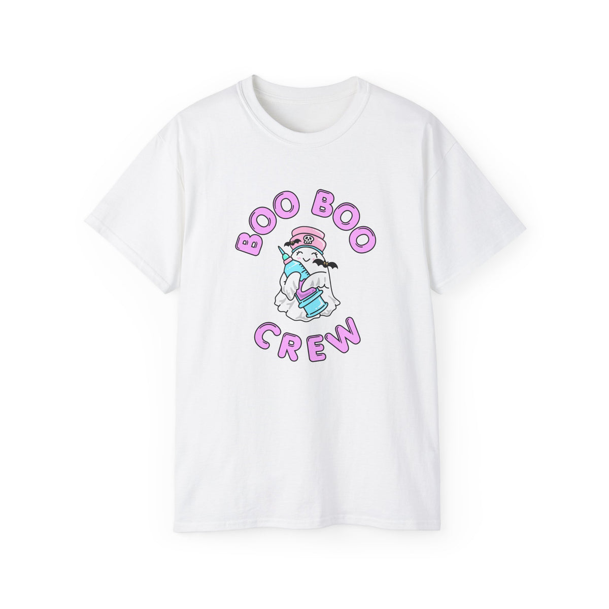 Boo Boo Crew Tee — Cute Phlebotomist Nurse RN PRN DR Ghost Nursing Pharmacy Tech Halloween T‑Shirt