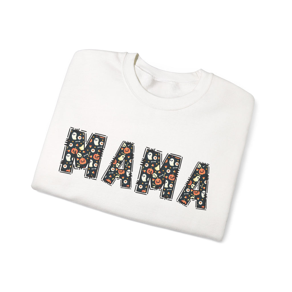 Halloween MAMA sweatshirt | Pumpkin ghost skull lettering crewneck