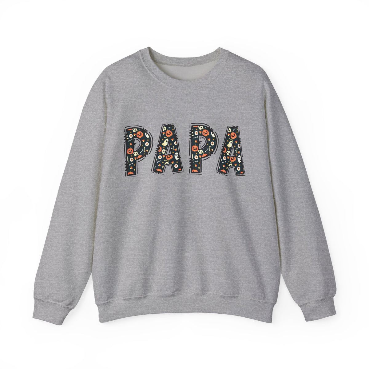 Papa Pumpkin Skull Halloween Sweatshirt | Dad Father Grandpa Grandfather Autumn Crew Halloween Sweater