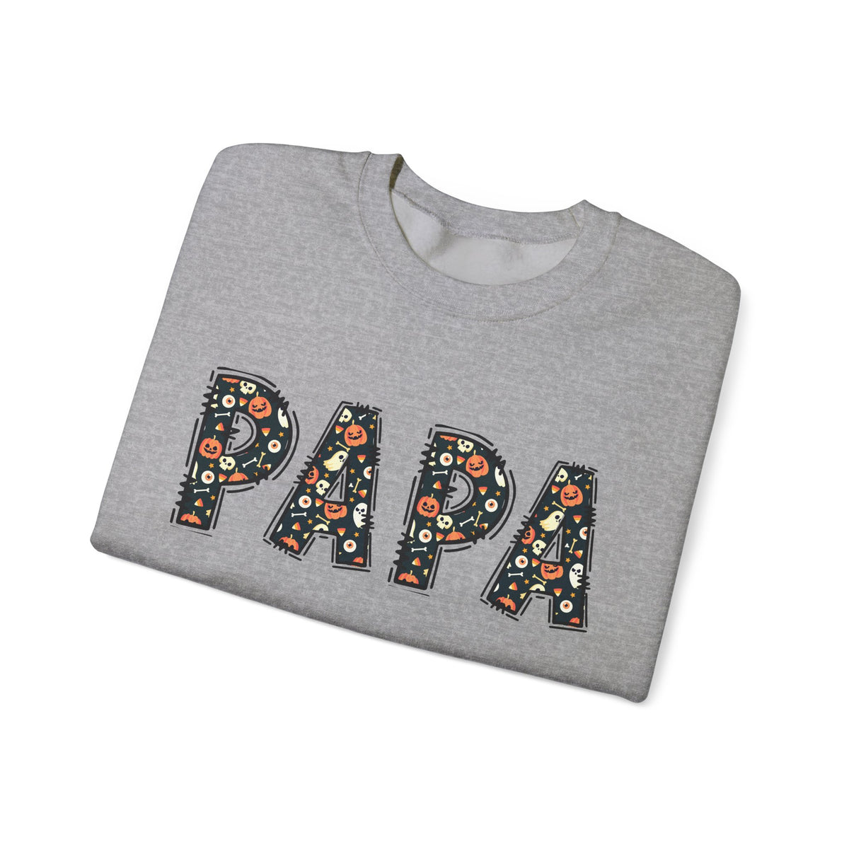 Papa Pumpkin Skull Halloween Sweatshirt | Dad Father Grandpa Grandfather Autumn Crew Halloween Sweater