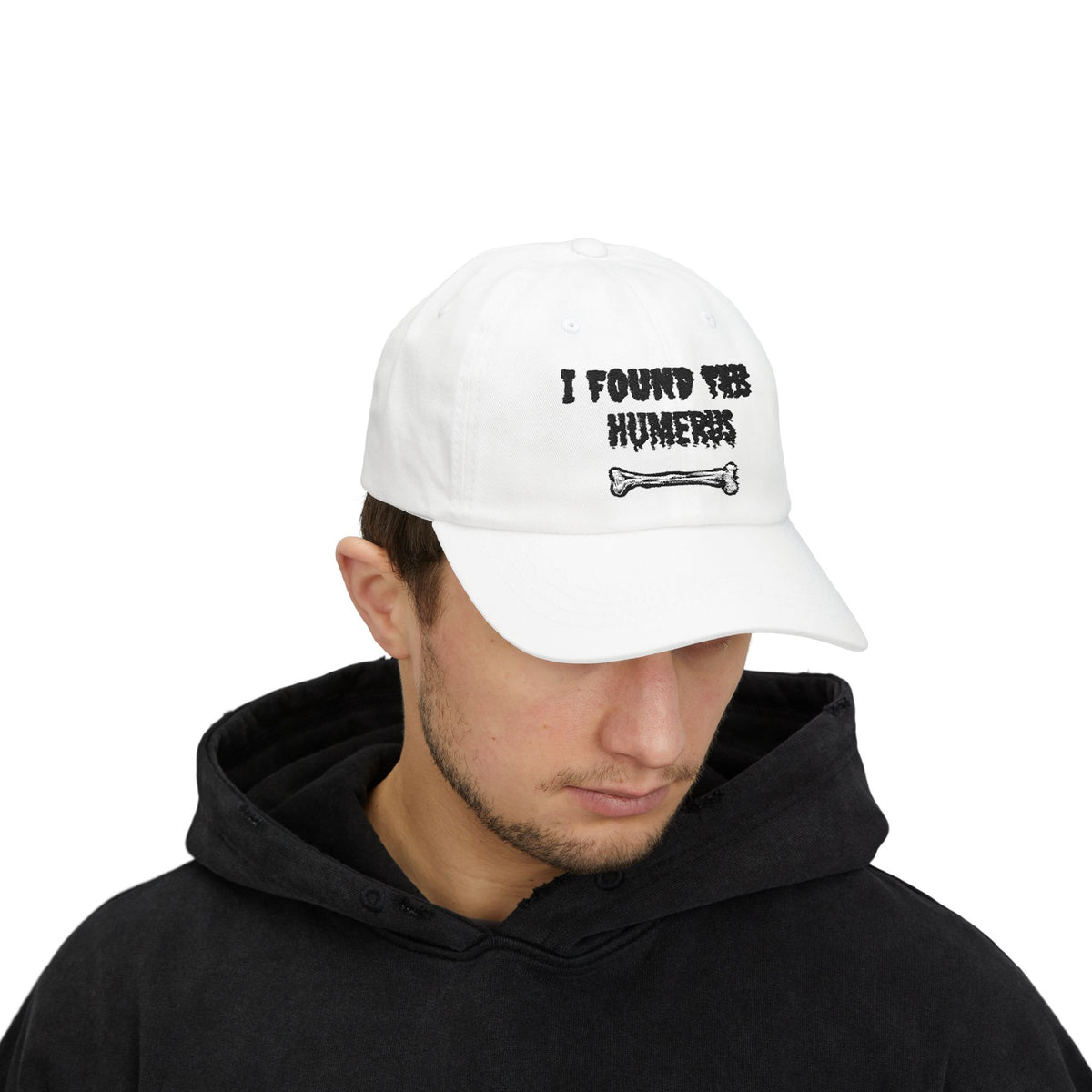 I Found This Humerus bone Dad Cap | Funny Skeleton Skull Hat | Halloween Pun