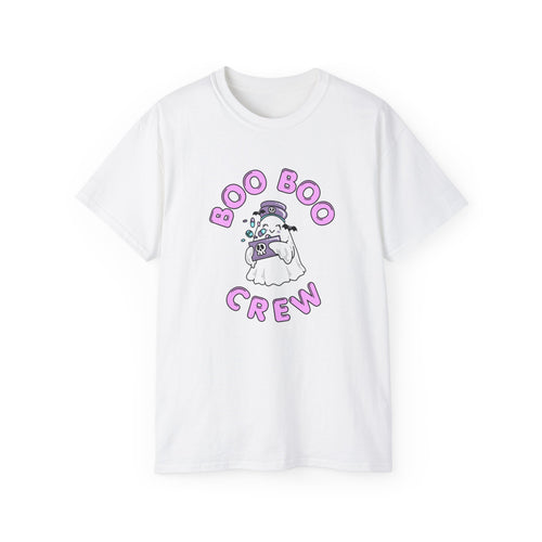 Boo Boo Crew Tee — Cute Nurse RN PRN DR Ghost Nursing Pharmacy Tech Halloween T‑Shirt