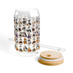 Halloween Ducks Geese Pattern Sipper Glass 16oz | Clear Straw Tumbler