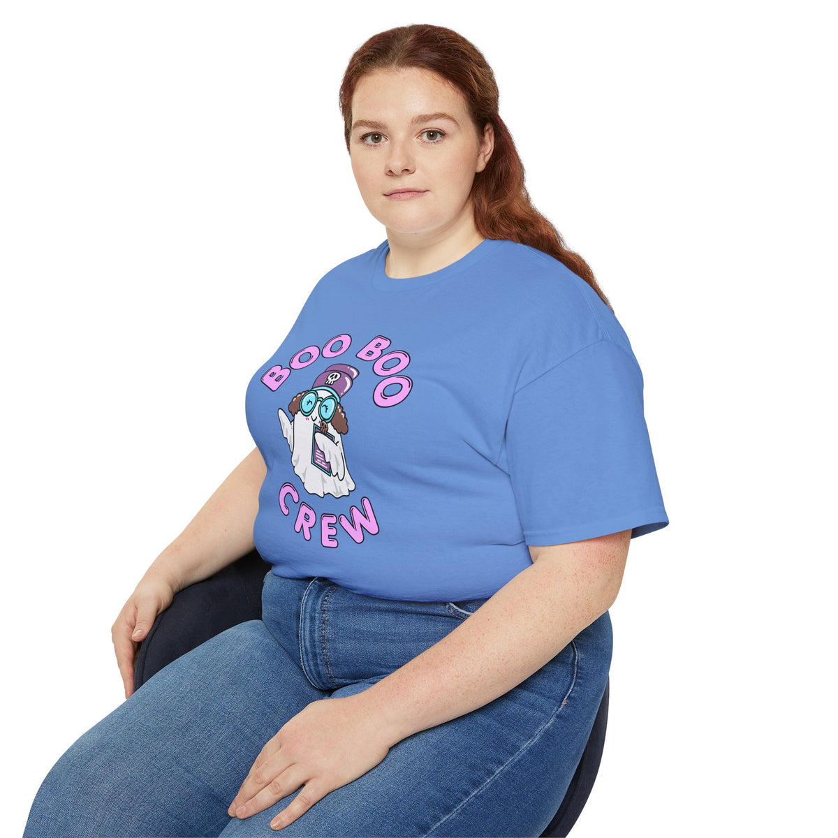 Boo Boo Crew Tee — Cute Brunette Nurse RN PRN DR Triage Ghosts Nursing Pharmacy Halloween T‑Shirt