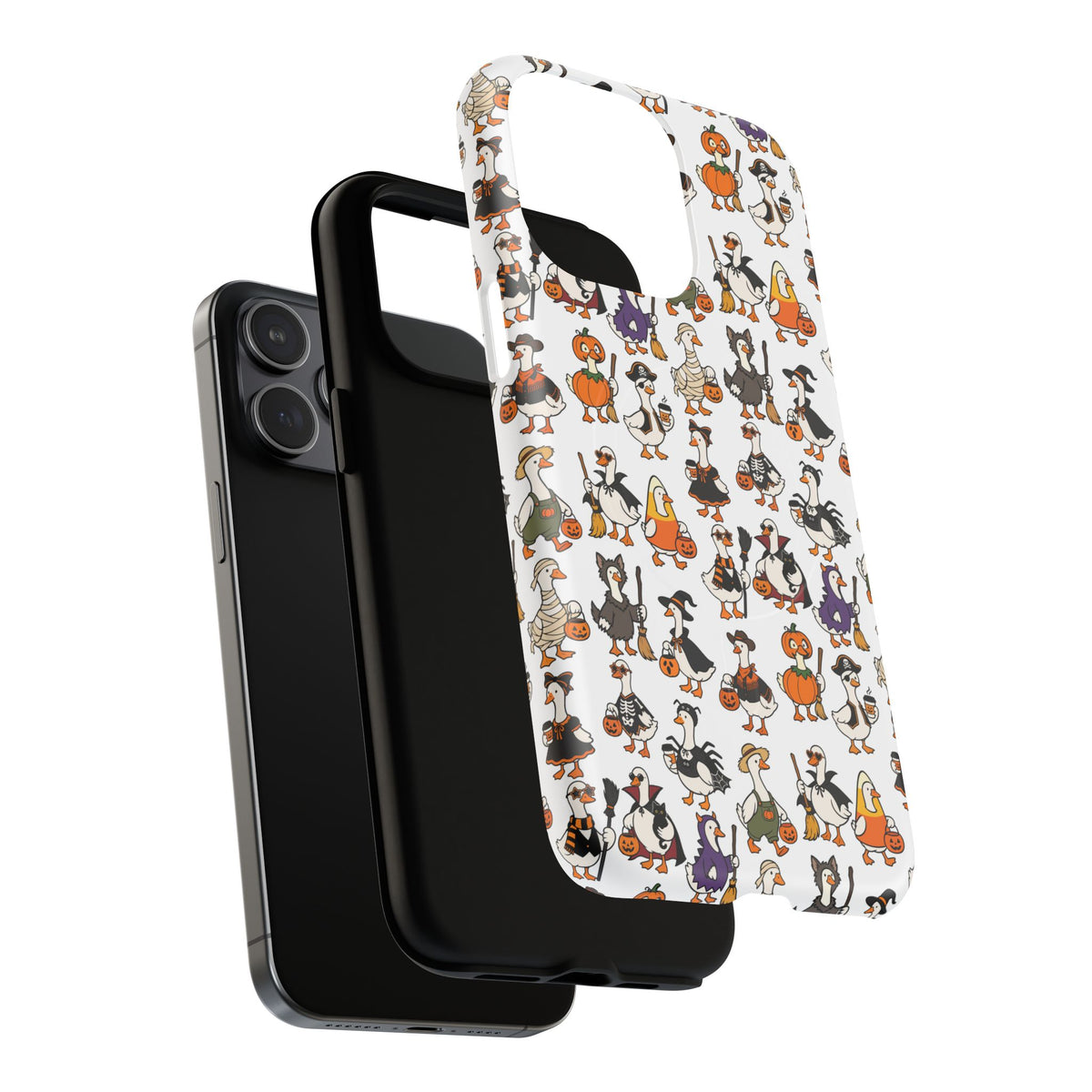 Cute Halloween Ducks phone case White| Tough Magnetic Case