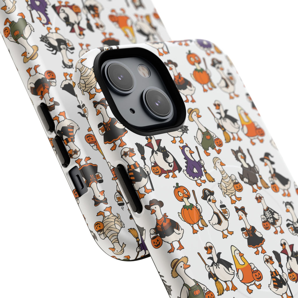 Cute Halloween Ducks phone case White| Tough Magnetic Case