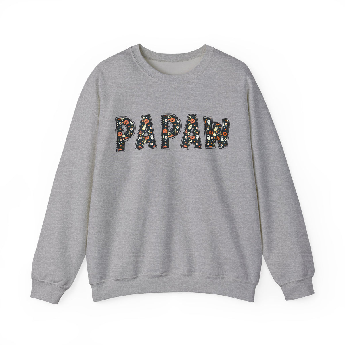 Papaw Pumpkin Skull Halloween Sweatshirt | Grandpa Autumn Crew Halloween Sweater